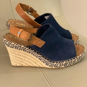 Toms Monica Slingback Platform Espadrille Wedge